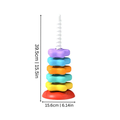 Zabawka tęczowa wieża obrotowa i kolorowa
