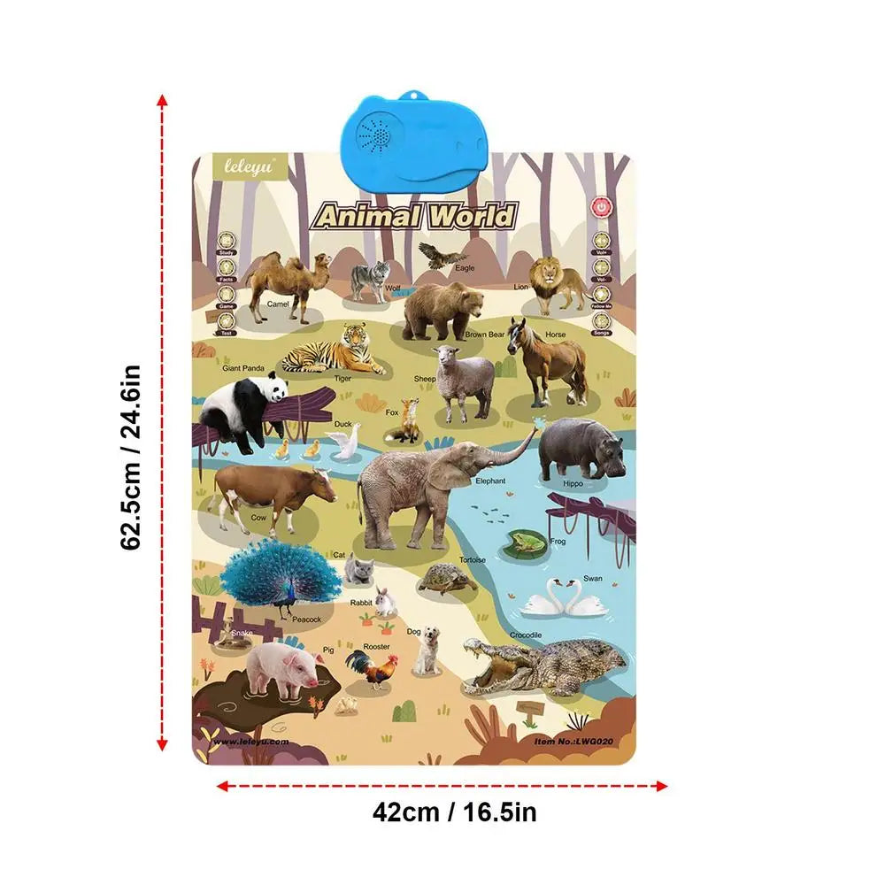 Interaktywna dźwiękowa tablica ścienna dla dzieci | Nauka angielskich słów i dźwięków poprzez zabawę wizualną