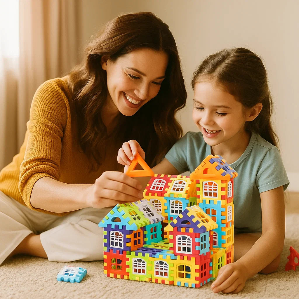Zestaw klocków dla dzieci | Kreatywna zabawka konstrukcyjna z oknami do nauki wyobraźni i umiejętności motorycznych