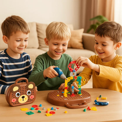 Zestaw do zabawy dla dzieci | Edukacyjna skrzynka narzędziowa z elektrycznym śrubokrętem do budowania i odgrywania ról