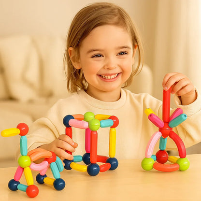 Magnetyczny zestaw konstrukcyjny dla dzieci | Kolorowa zabawka konstrukcyjna dla kreatywności , nauki STEM i umiejętności motorycznych