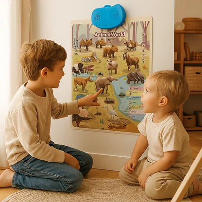 Interaktywna dźwiękowa tablica ścienna dla dzieci | Nauka angielskich słów i dźwięków poprzez zabawę wizualną