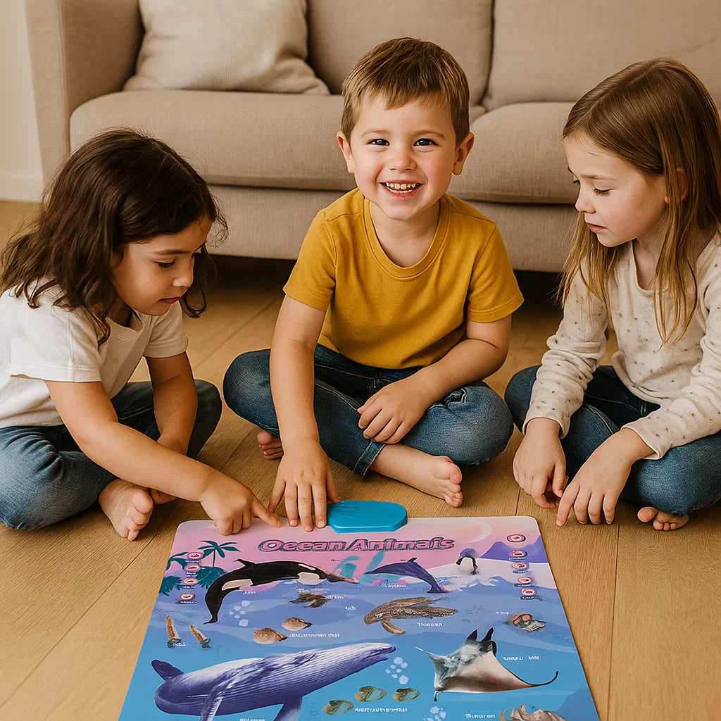 Interaktywna dźwiękowa tablica ścienna dla dzieci | Nauka angielskich słów i dźwięków poprzez zabawę wizualną