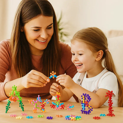 Klocki konstrukcyjne w kształcie płatka śniegu dla dzieci | Kreatywne puzzle 3D dla zabawy edukacyjnej i umiejętności motorycznych