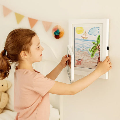 Ramka na zdjęcia dla dzieci | Otwierana ramka na zdjęcia z miejscem do przechowywania rysunków i kreatywnych projektów