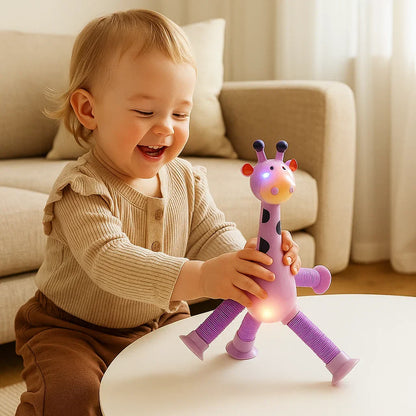 Sensoryczna żyrafa z przyssawką – zabawka dla niemowląt