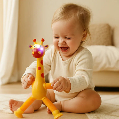 Sensoryczna żyrafa z przyssawką – zabawka dla niemowląt