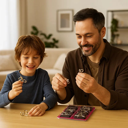 Metalowe Puzzle Pierścieniowe ⎜ Gra Logiczna dla Dzieci i Dorosłych