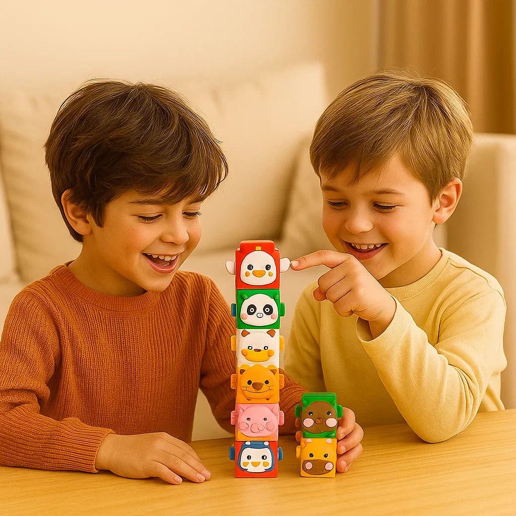 Pedagogiczny Zestaw do Budowania Montessori – Zwierzęta do Układania