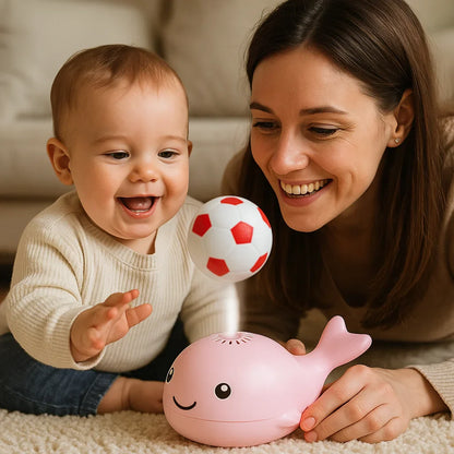 Zabawka wieloryb z unoszącą się piłką