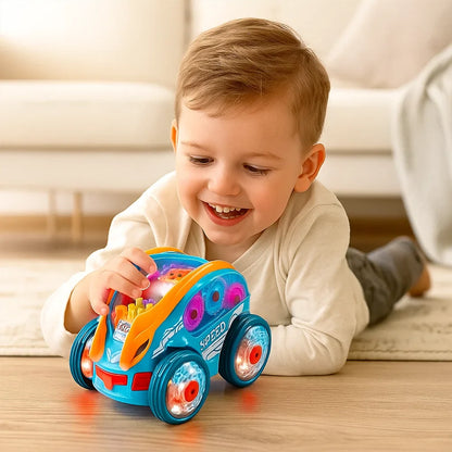 Świecący samochód akrobata