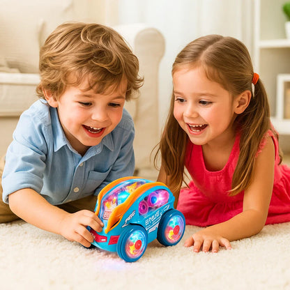 Świecący samochód akrobata