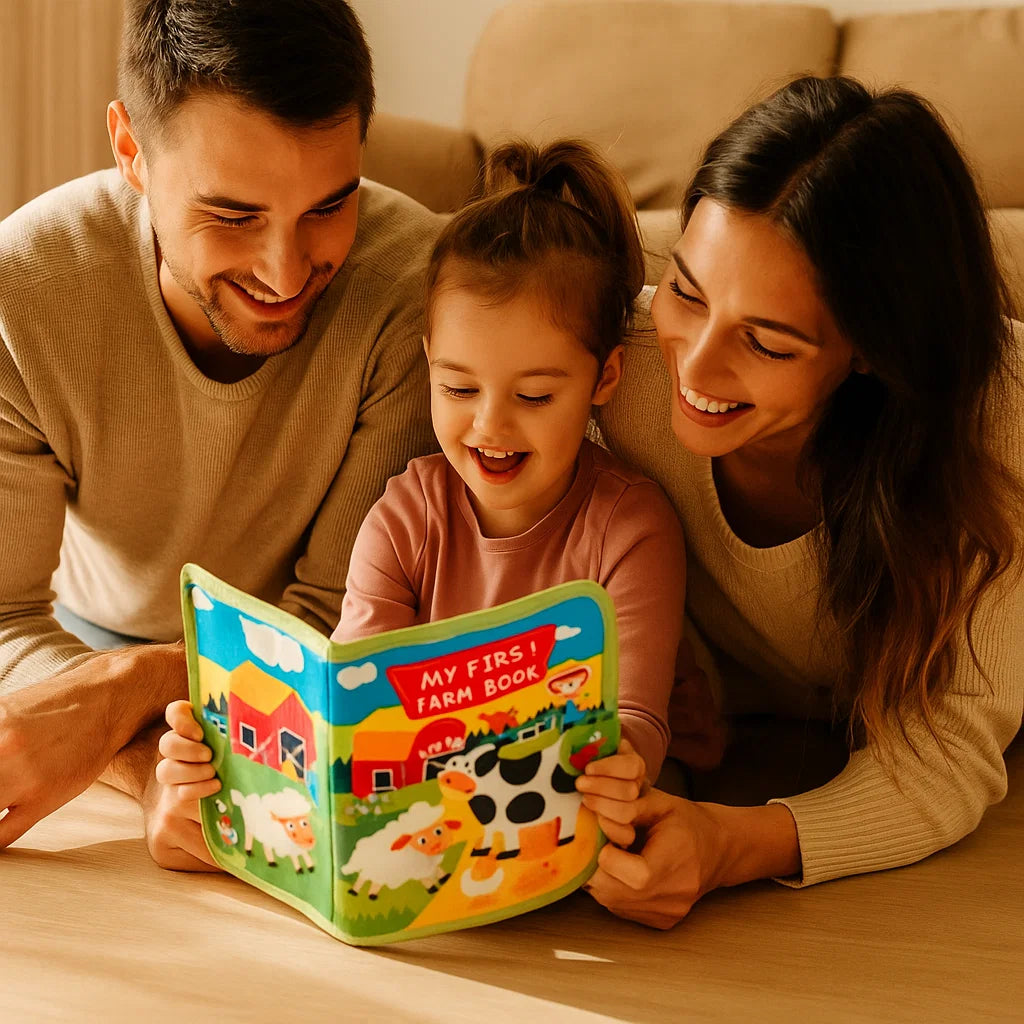 Edukacyjna książka z opowiadaniami o farmie dla maluchów | Książka z miękkiego filcu do nauki zwierząt i umiejętności motorycznych