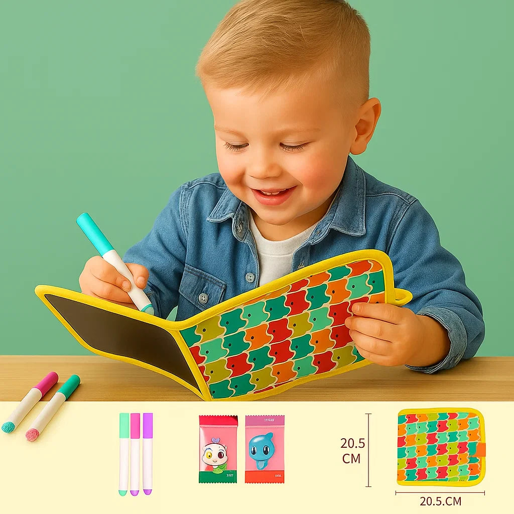 Książeczka do rysowania wielokrotnego użytku dla dzieci | Przenośna ścieralna podkładka do kreatywnej nauki w domu i w podróży