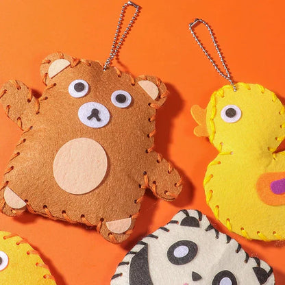 Diy zestaw do szycia filcowych zwierzątek dla dzieci | Zabawny zestaw rzemieślniczy do koordynacji ręka - oko i kreatywnego rozwijania umiejętności