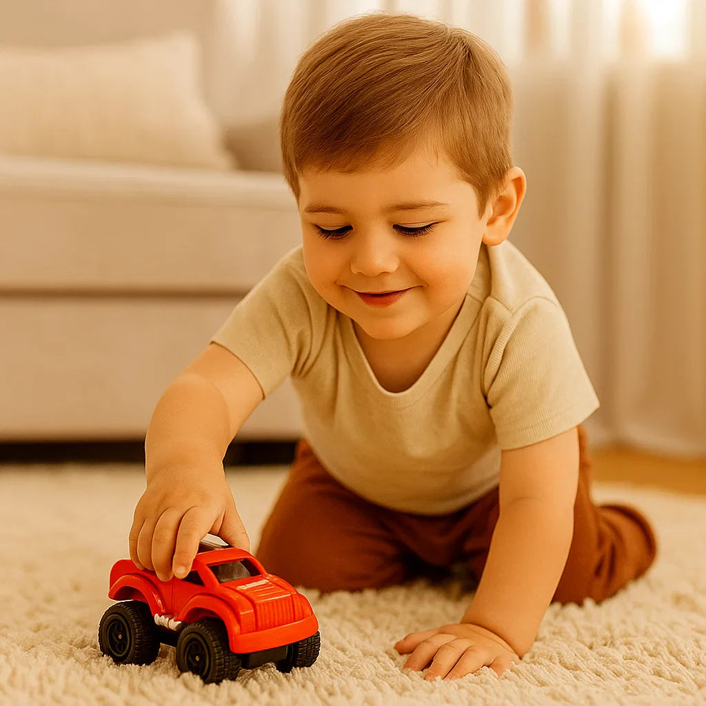 Mini samochodziki dla maluchów ⎜ Pojazdy inercyjne do zabawy w pełzanie w pomieszczeniach i wczesnego rozwoju umiejętności motorycznych