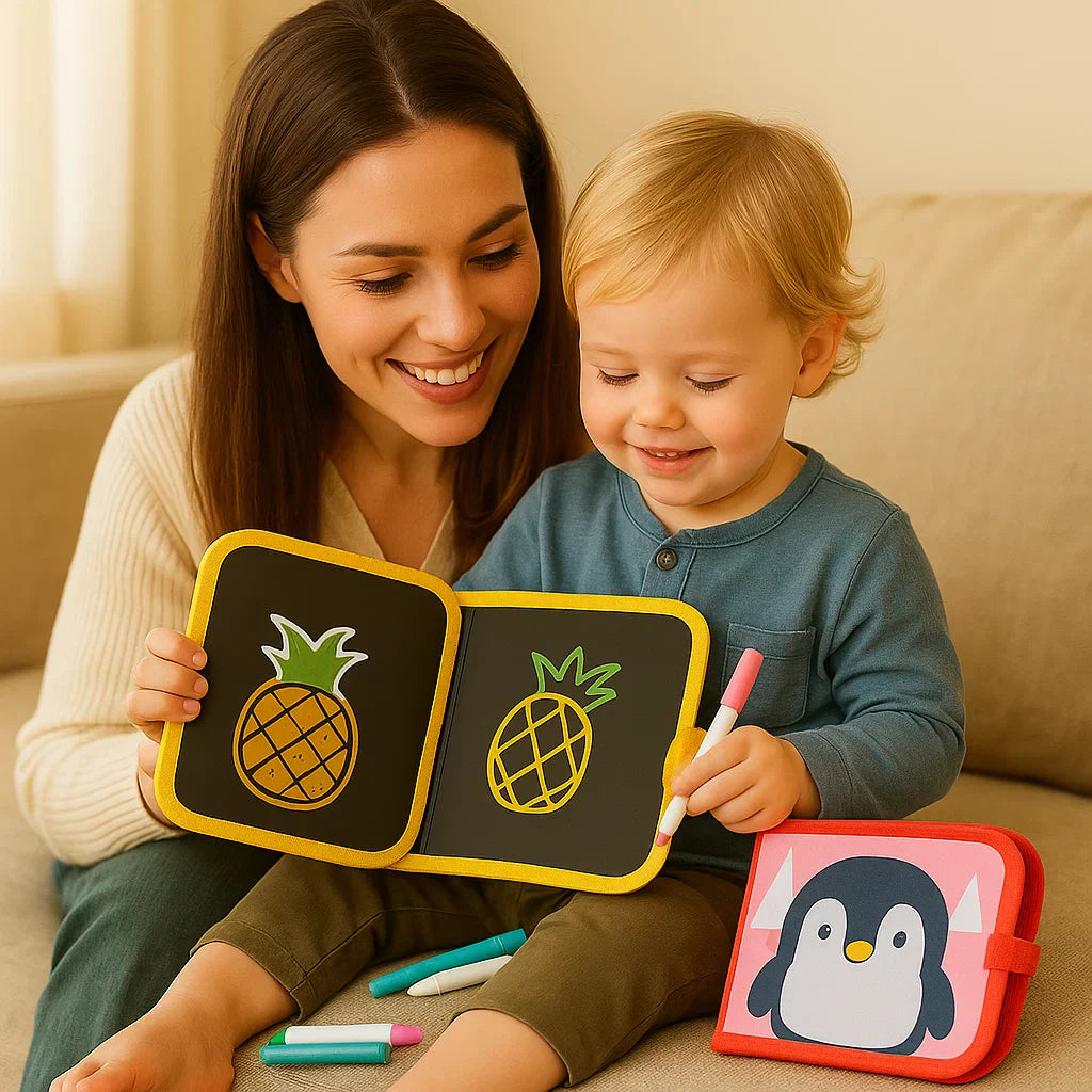 Książeczka do rysowania wielokrotnego użytku dla dzieci | Przenośna ścieralna podkładka do kreatywnej nauki w domu i w podróży