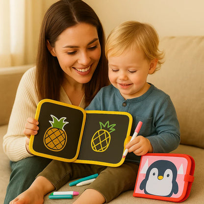 Książeczka do rysowania wielokrotnego użytku dla dzieci | Przenośna ścieralna podkładka do kreatywnej nauki w domu i w podróży