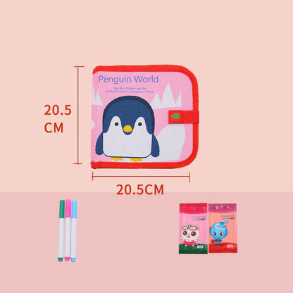 Książeczka do rysowania wielokrotnego użytku dla dzieci | Przenośna ścieralna podkładka do kreatywnej nauki w domu i w podróży