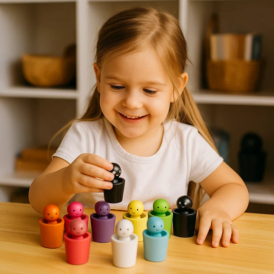 Kolorowe lalki do sortowania dla dzieci | Zabawka edukacyjna do dopasowywania , układania i ćwiczenia umiejętności motorycznych