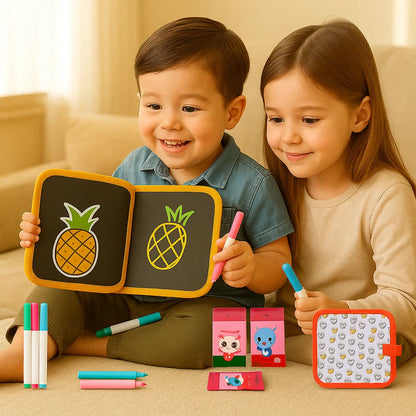 Książeczka do rysowania wielokrotnego użytku dla dzieci | Przenośna ścieralna podkładka do kreatywnej nauki w domu i w podróży